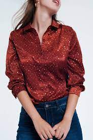 Orange long sleeve blouse